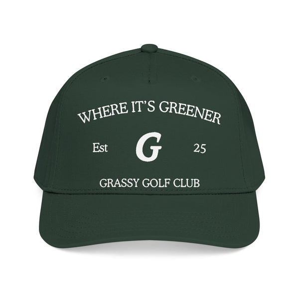 Where It's Greener "G" Golf Cap - Grassy Golf Club